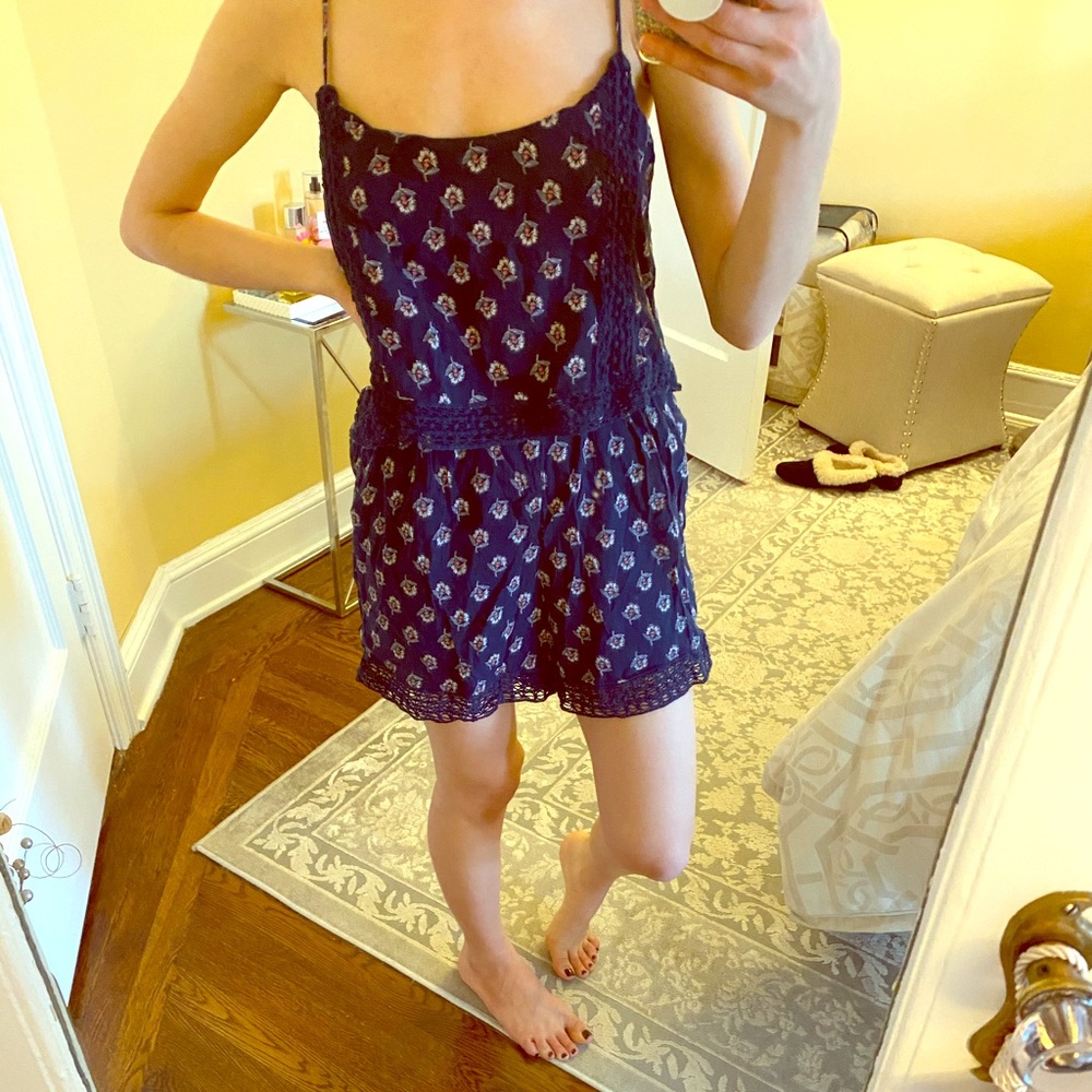 A&F navy romper